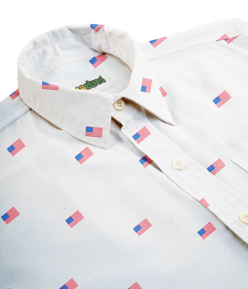 Tipsy Elves White Grand Ol' Flag Patriotic Button Down Shirt for Men Size XX-Large - Image 5